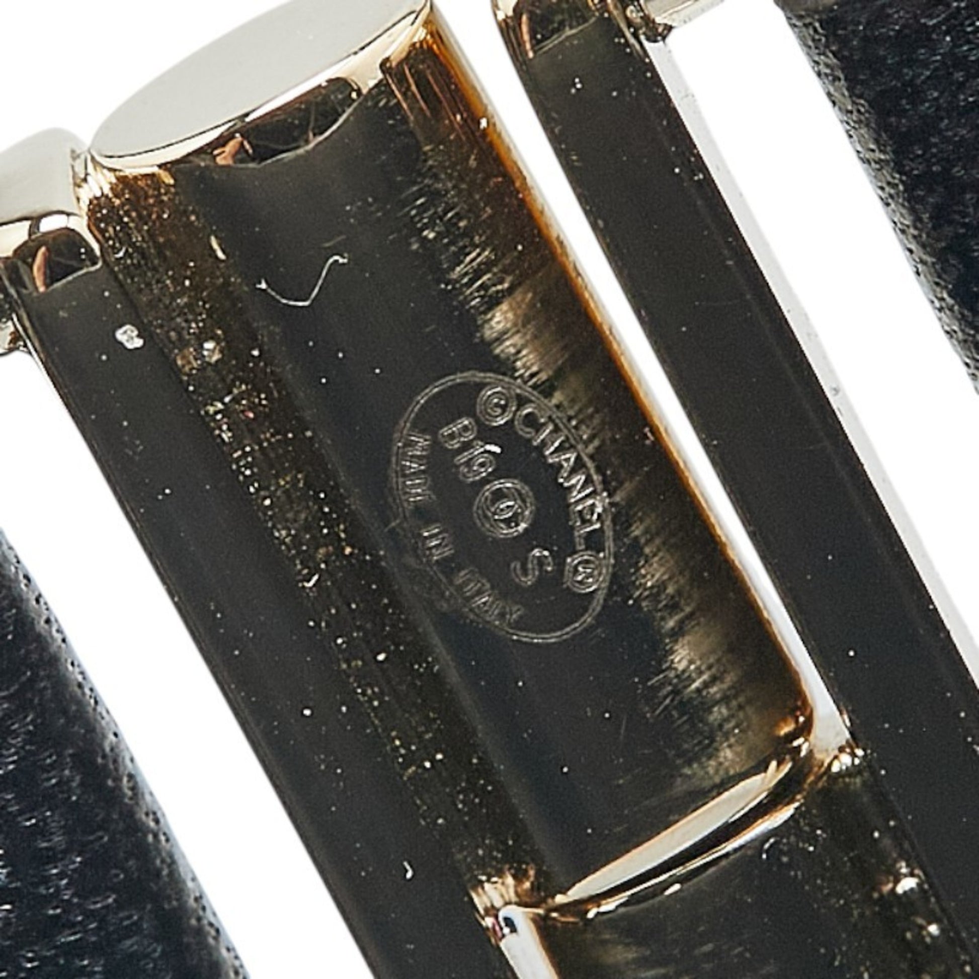 Chanel -, Black, Leather, bracelet