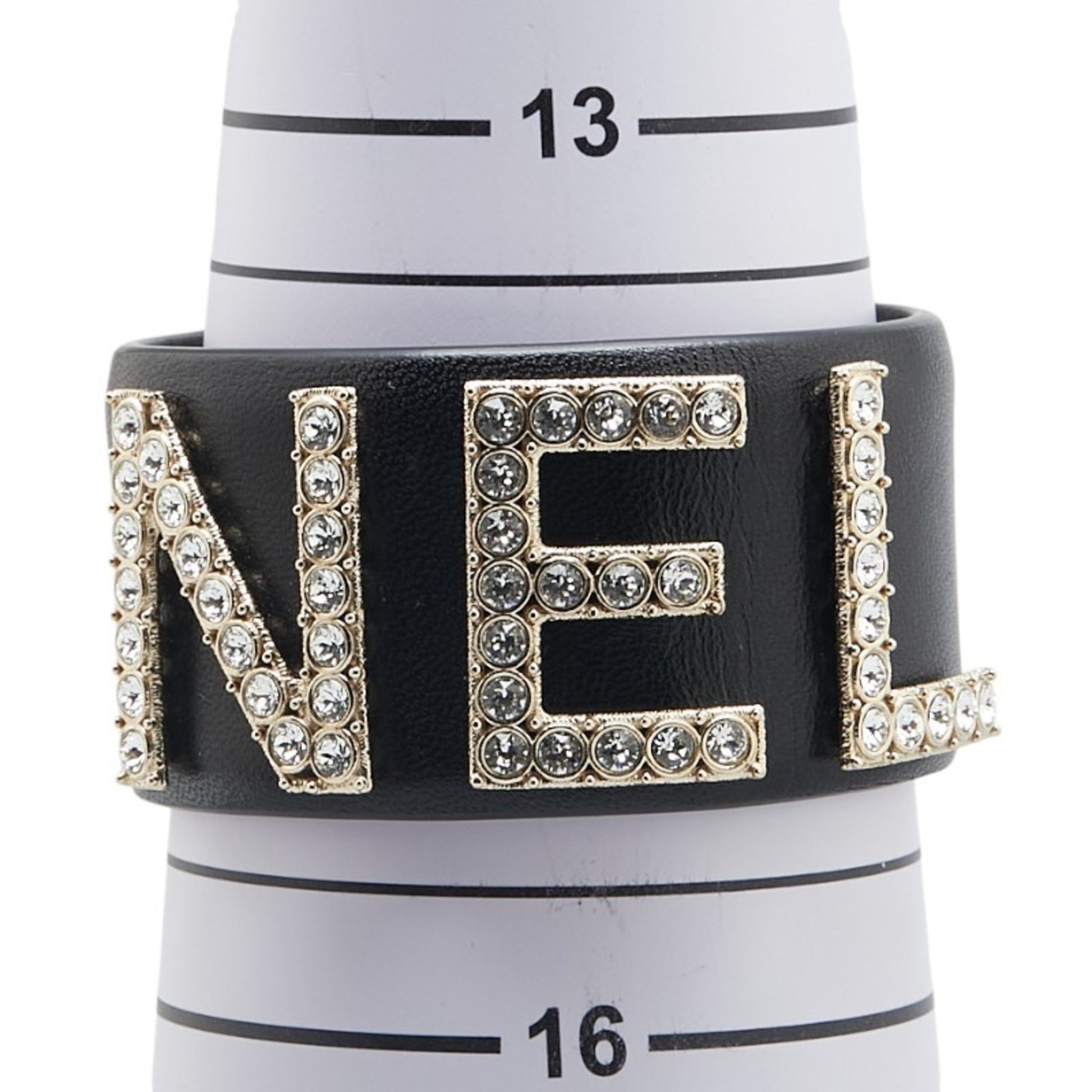 Chanel -, Black, Leather, bracelet