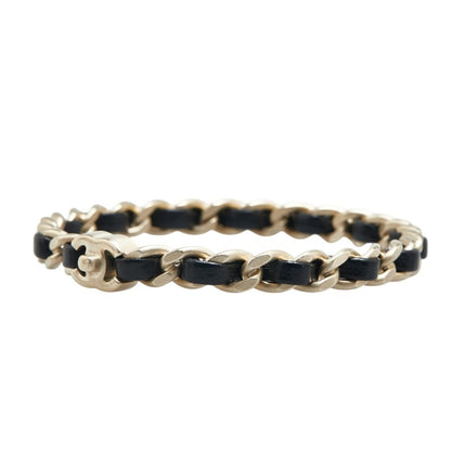Chanel Coco Mark, Black, Leather, bracelet
