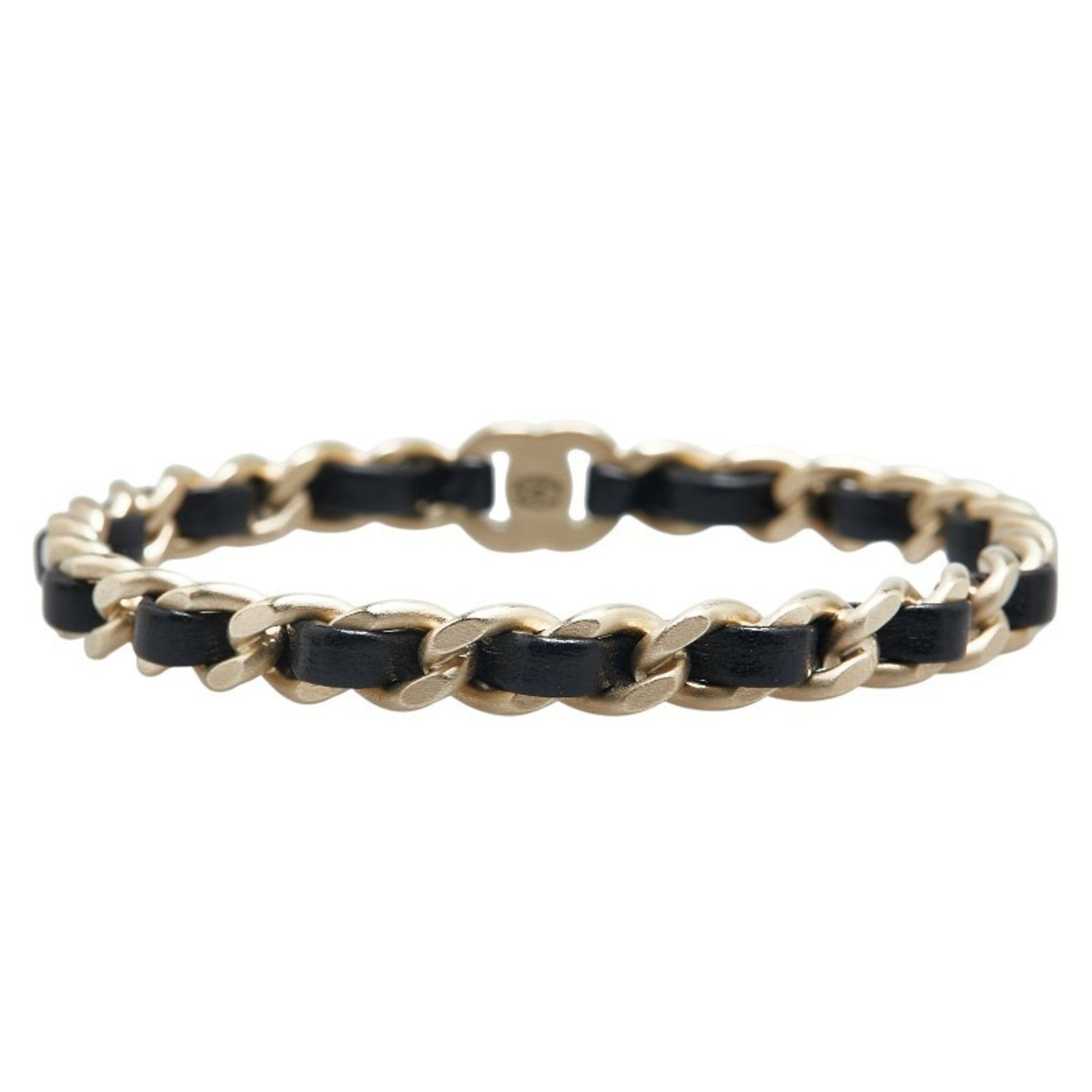 Chanel Coco Mark, Black, Leather, bracelet