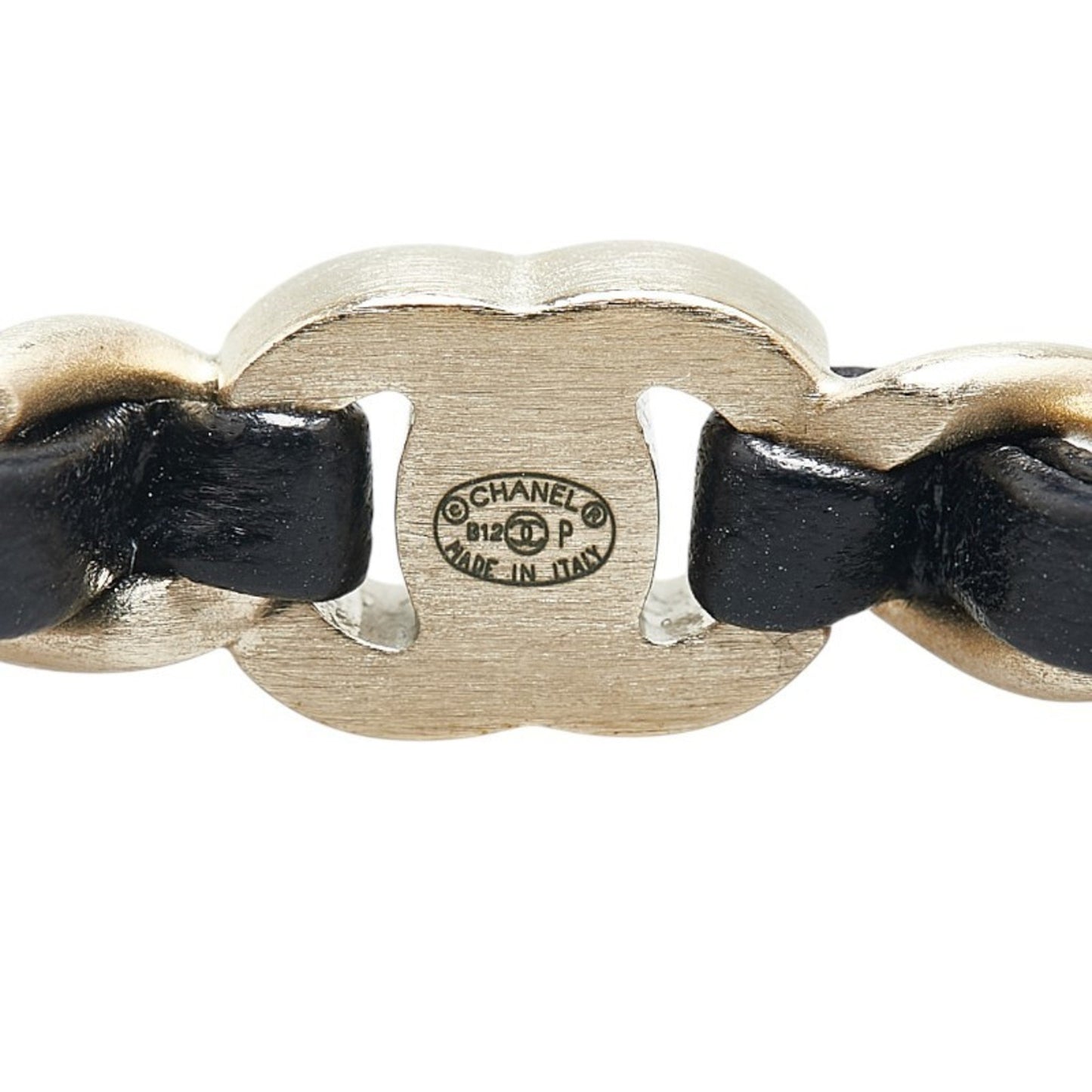 Chanel Coco Mark, Black, Leather, bracelet