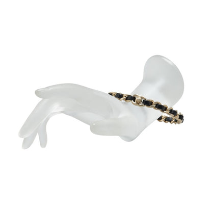 Chanel Coco Mark, Black, Leather, bracelet