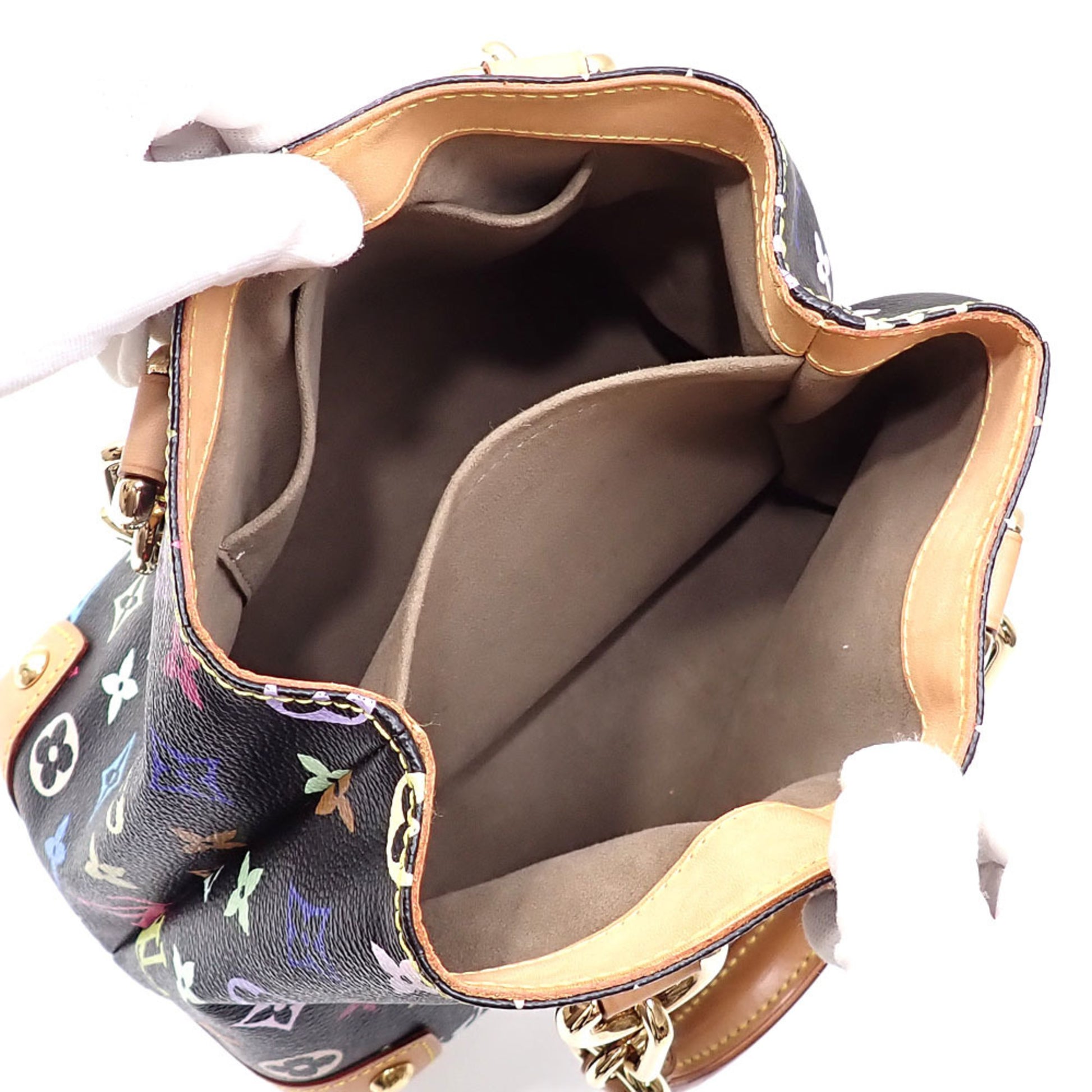 Louis Vuitton Audra, Black, Canvas, handbag