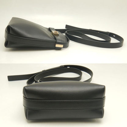 Salvatore Ferragamo, Black, Leather, shoulder