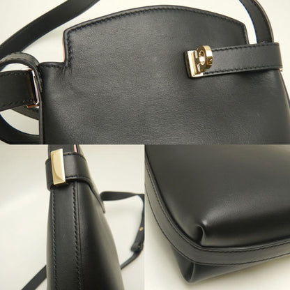 Salvatore Ferragamo, Black, Leather, shoulder