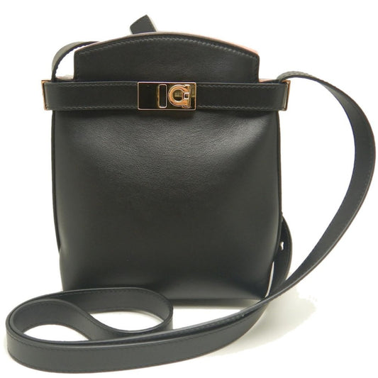 Salvatore Ferragamo, Black, Leather, shoulder