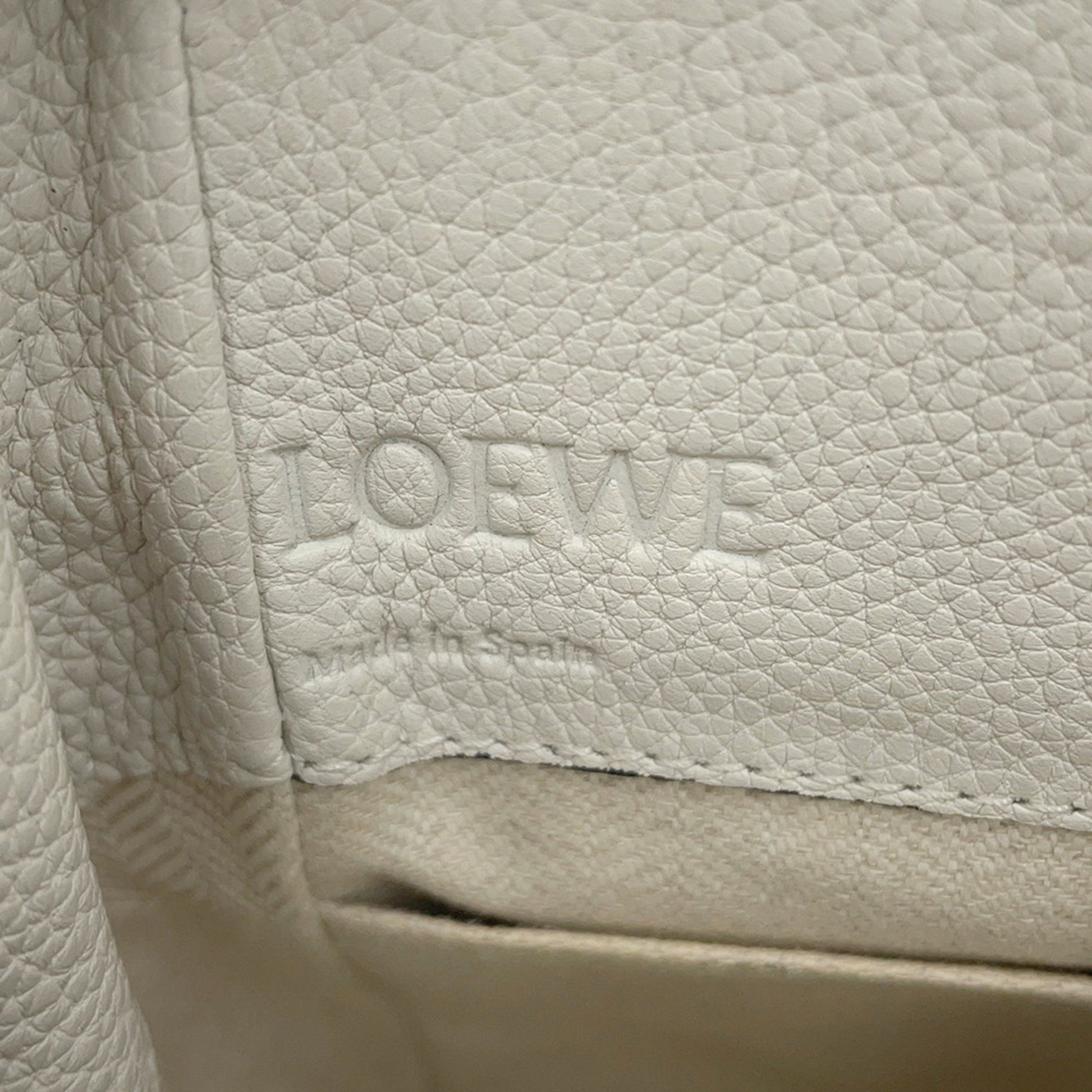 Loewe Hammock, White, Leather, handbag