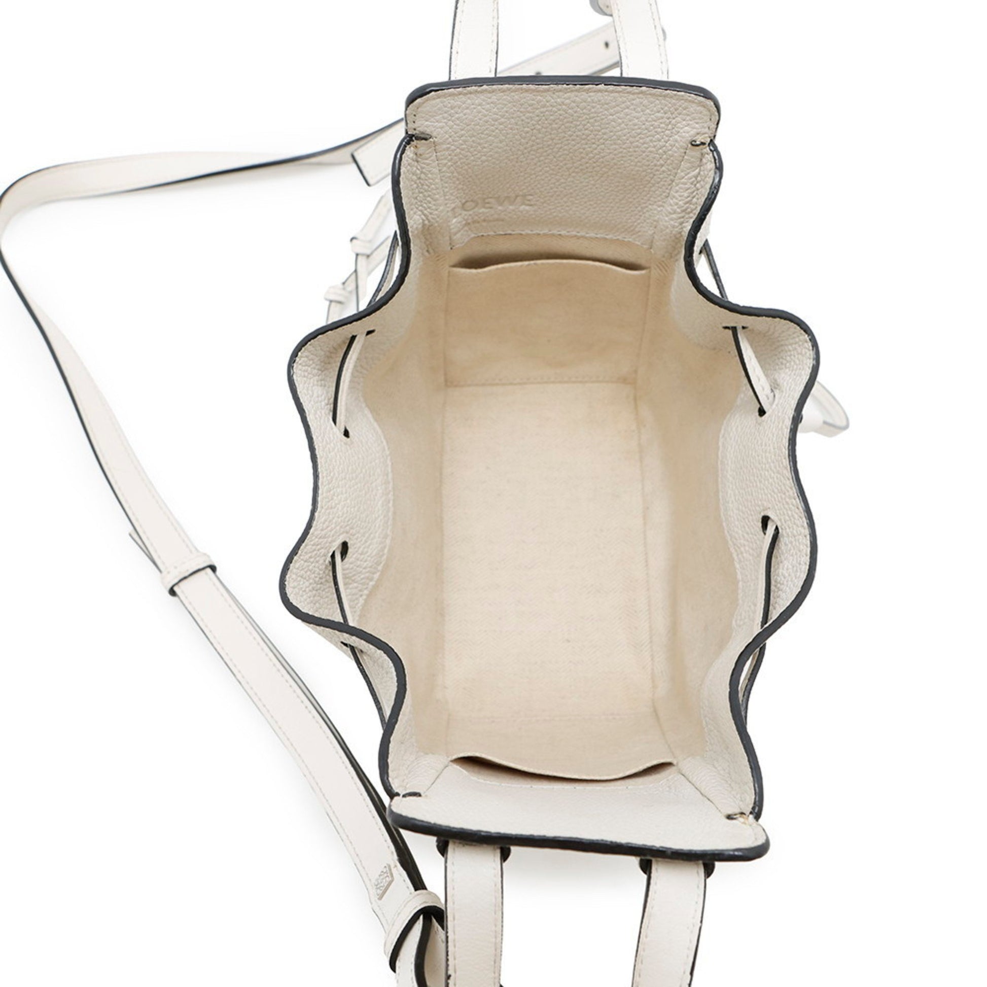 Loewe Hammock, White, Leather, handbag