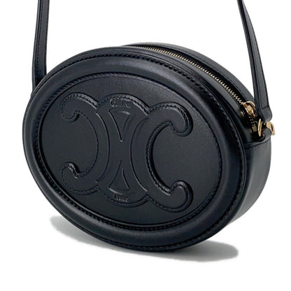 Céline Triomphe, Black, Leather, shoulder
