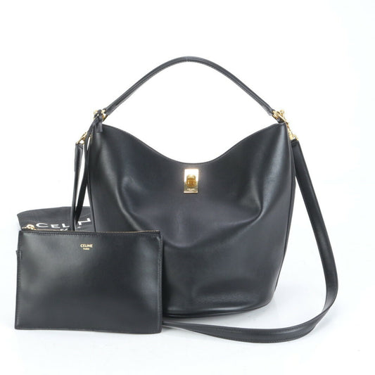 Céline Bucket 16, Black, Leather, handbag