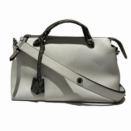 Fendi By The Way, White, Leather, handbag
