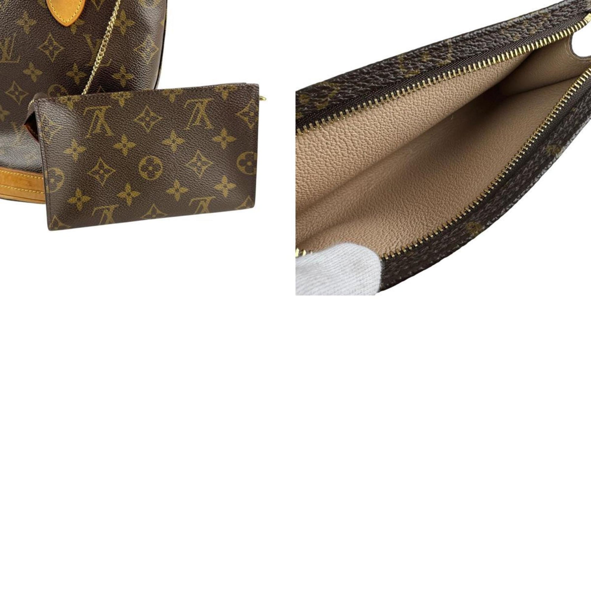 Louis Vuitton Bucket PM, Brown, Canvas, shoulder