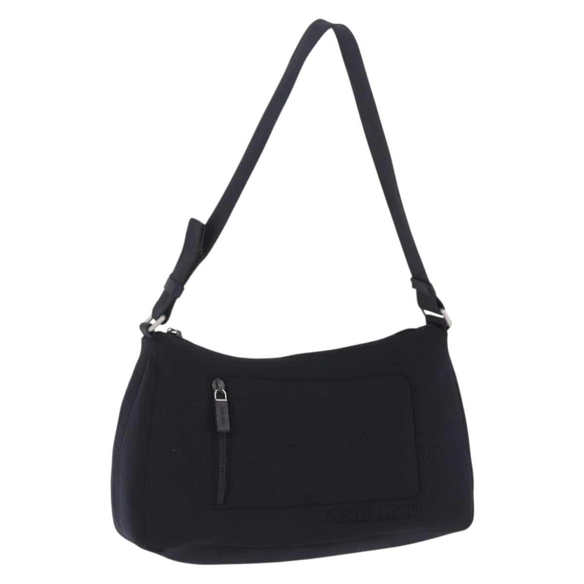 Miu Miu Shoulder Leather, Black, Nylon, Shoulder Bag
