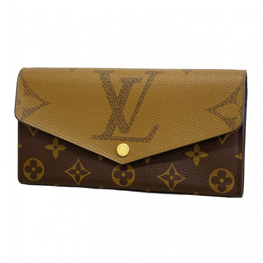 Louis Vuitton Sarah, Brown, Canvas, wallet