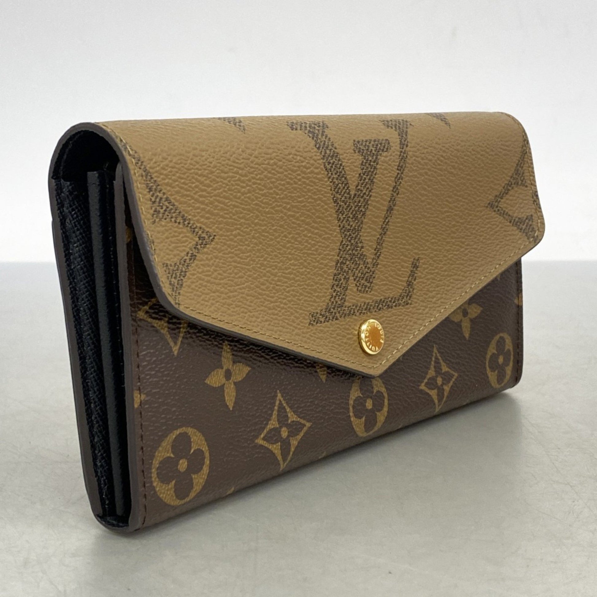 Louis Vuitton Sarah, Brown, Canvas, wallet