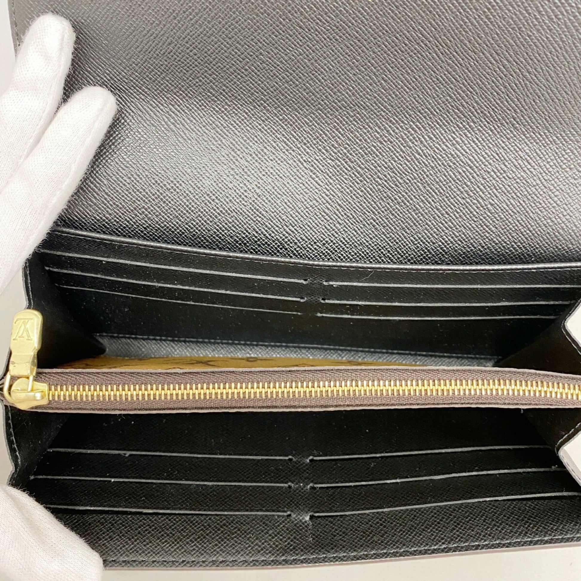 Louis Vuitton Sarah, Brown, Canvas, wallet