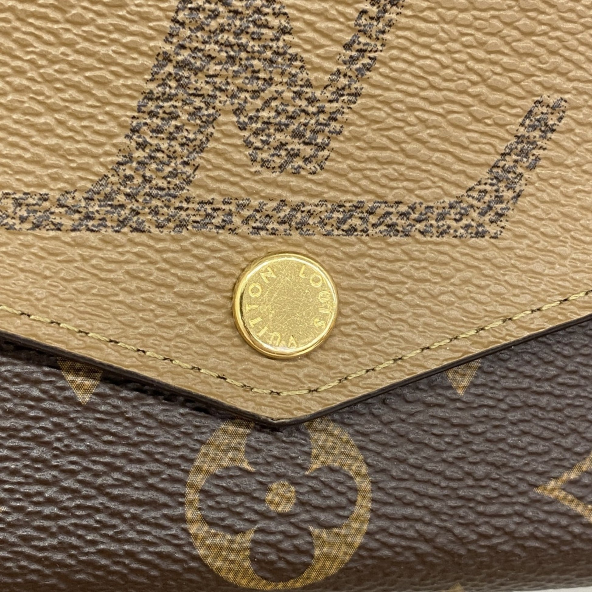 Louis Vuitton Sarah, Brown, Canvas, wallet