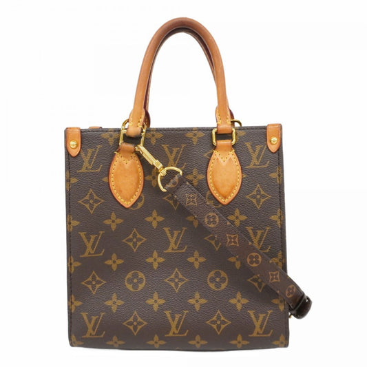 Louis Vuitton Sac Plat, Brown, Canvas, handbag