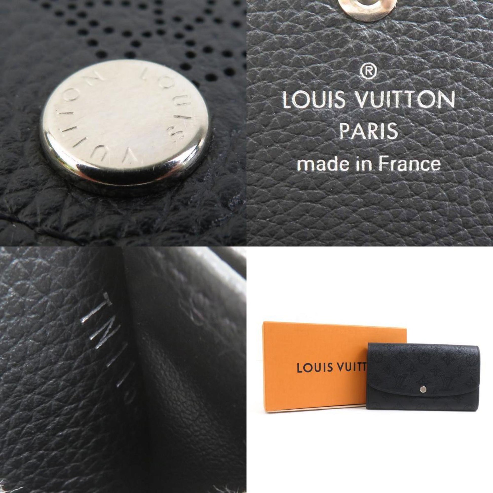 Louis Vuitton Emilie, Black, Leather, wallet
