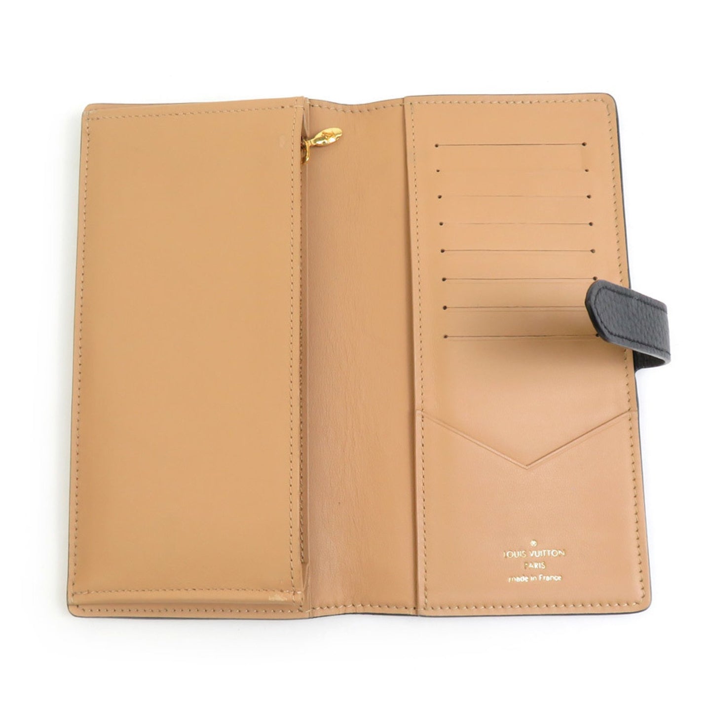 Louis Vuitton Portefeuille LV Vertical, Black, Leather, wallet