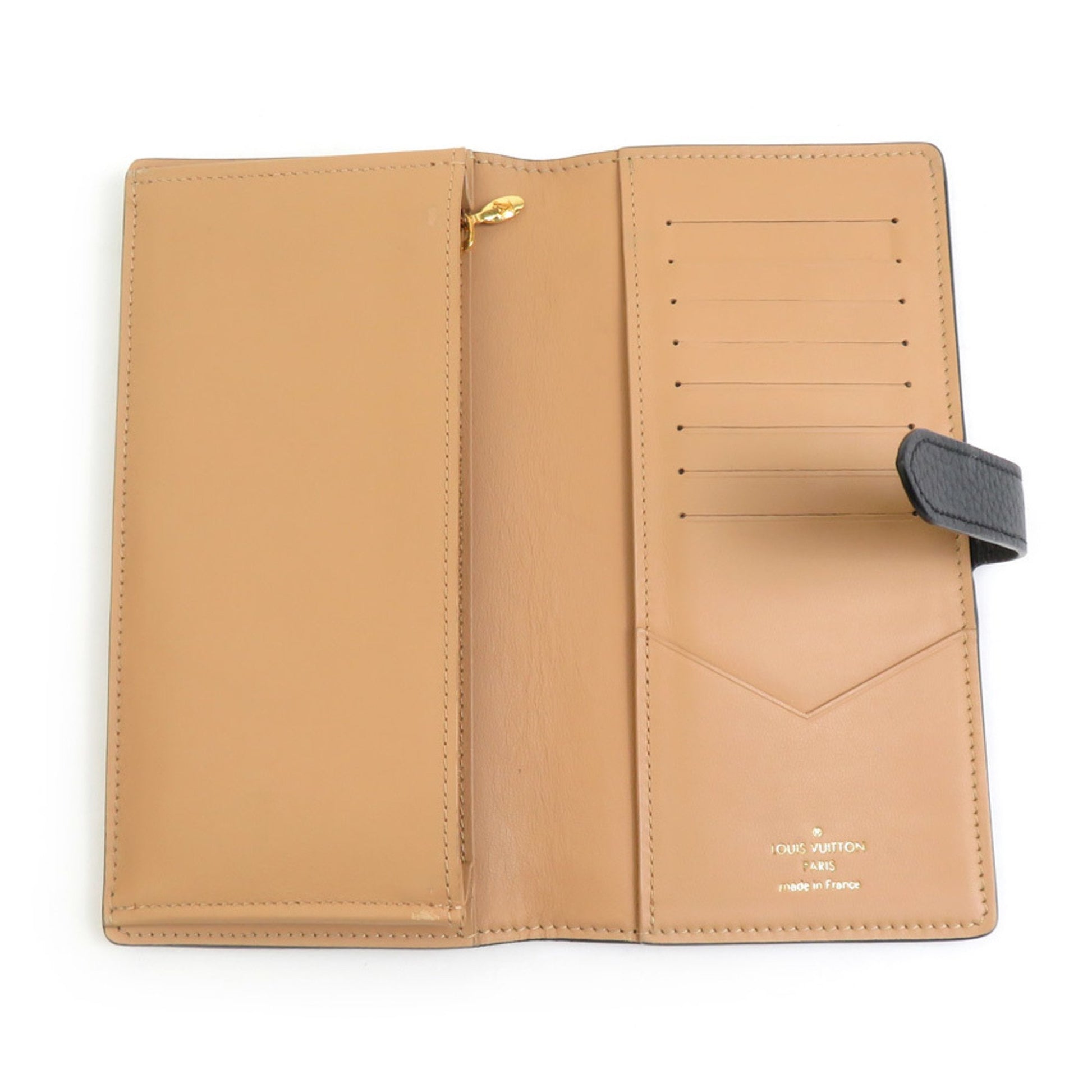 Louis Vuitton Portefeuille LV Vertical, Black, Leather, wallet