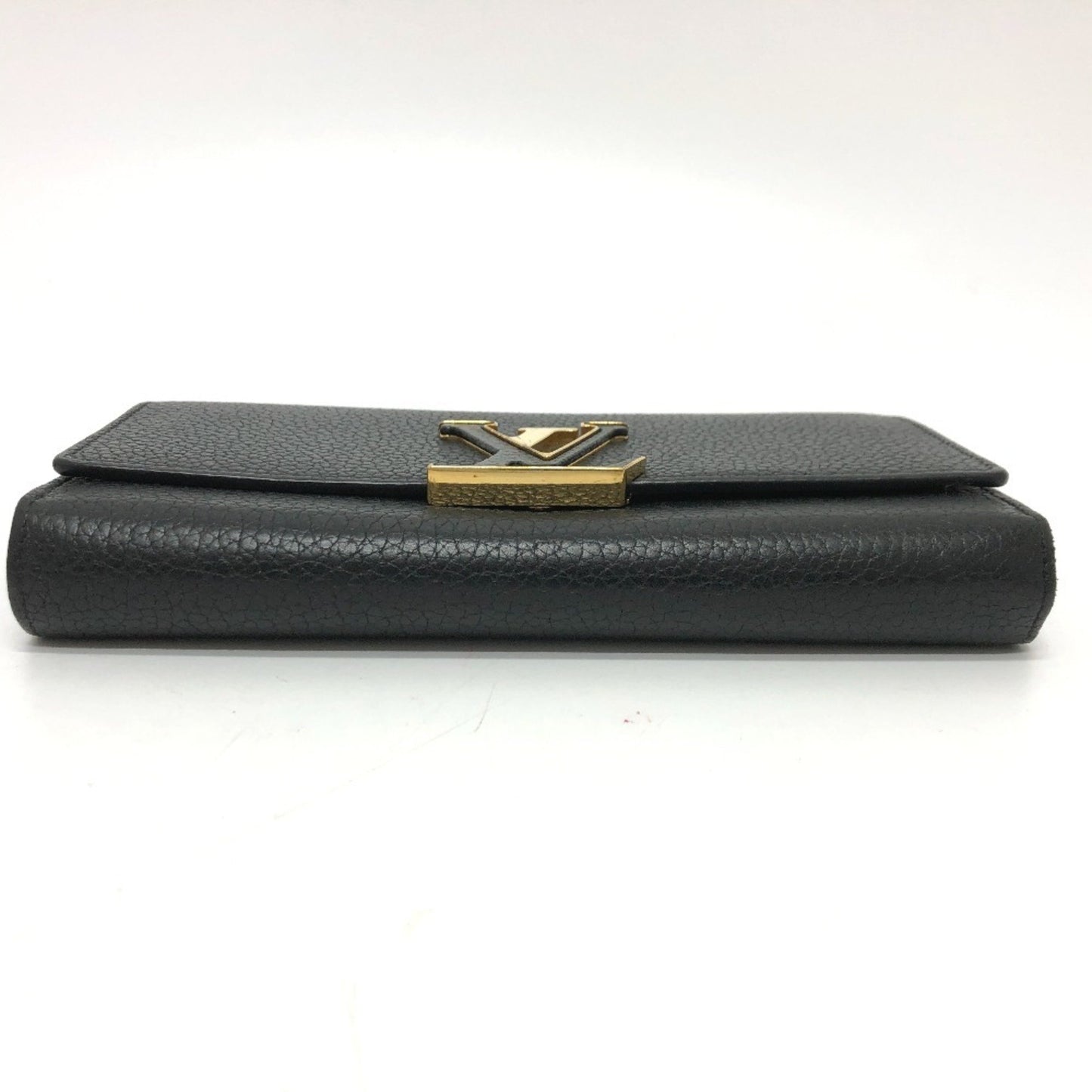Louis Vuitton Capucines, Black, Leather, wallet