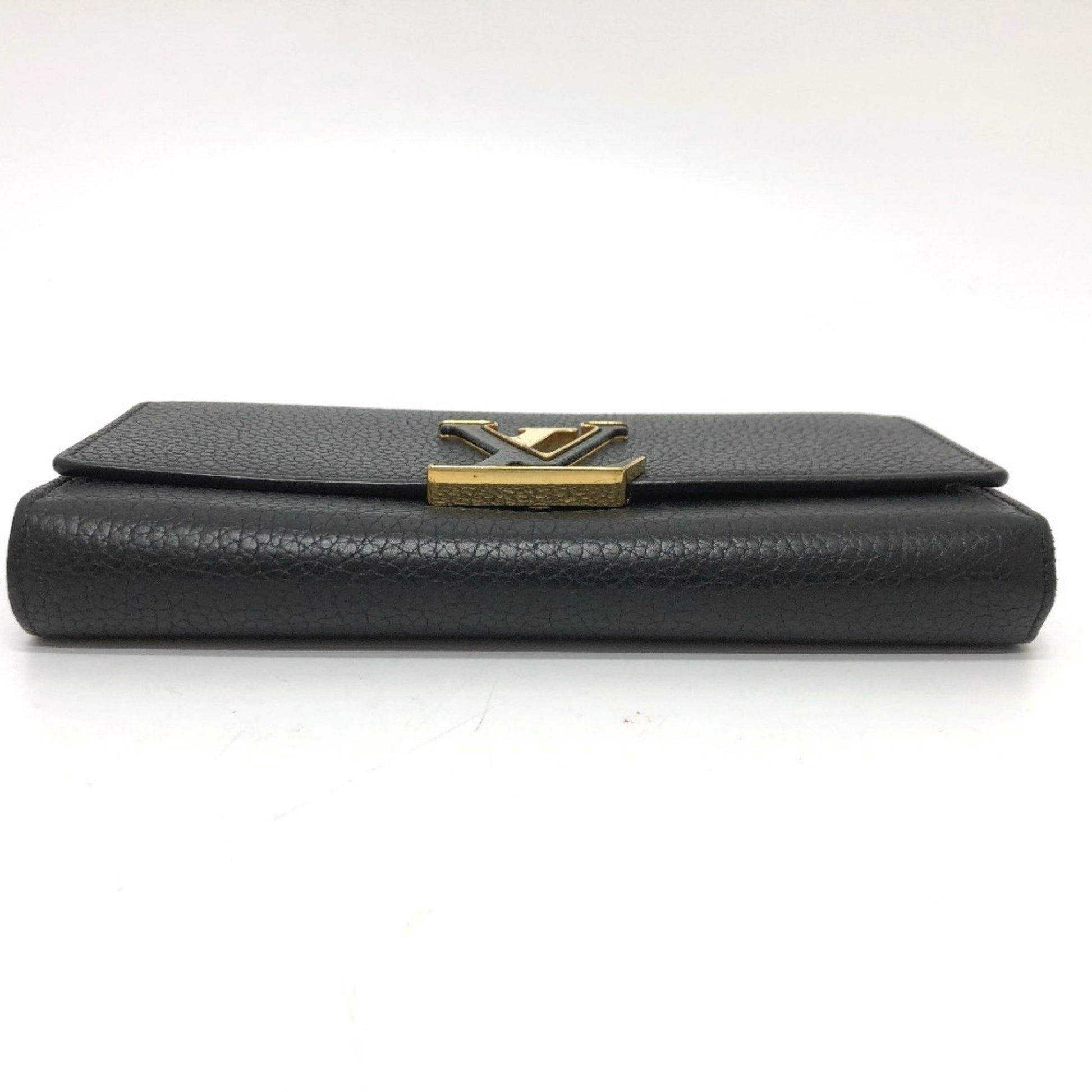Louis Vuitton Capucines, Black, Leather, wallet