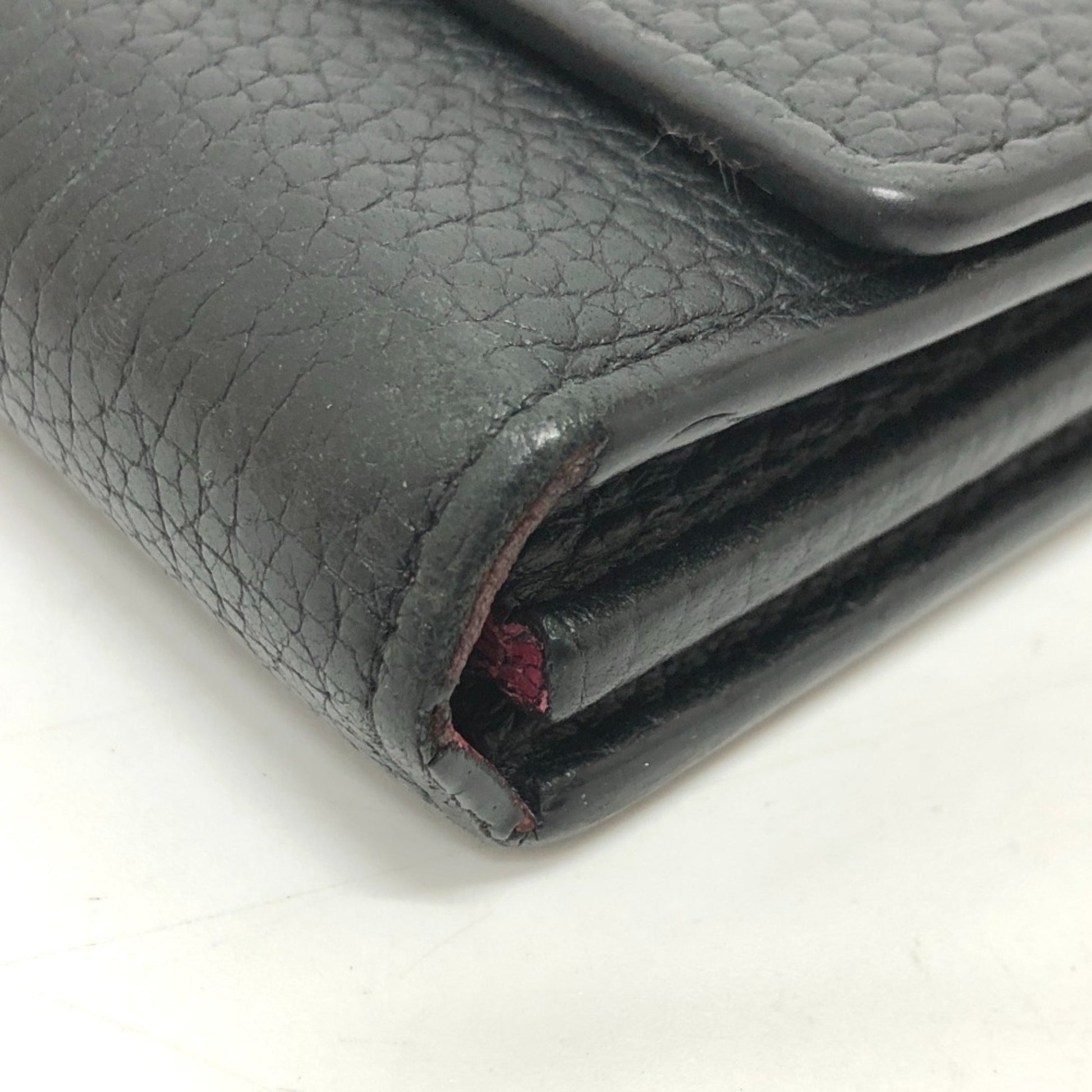 Louis Vuitton Capucines, Black, Leather, wallet