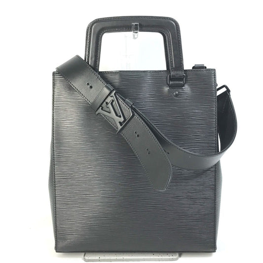 Louis Vuitton Sac Plat, Black, Leather, tote