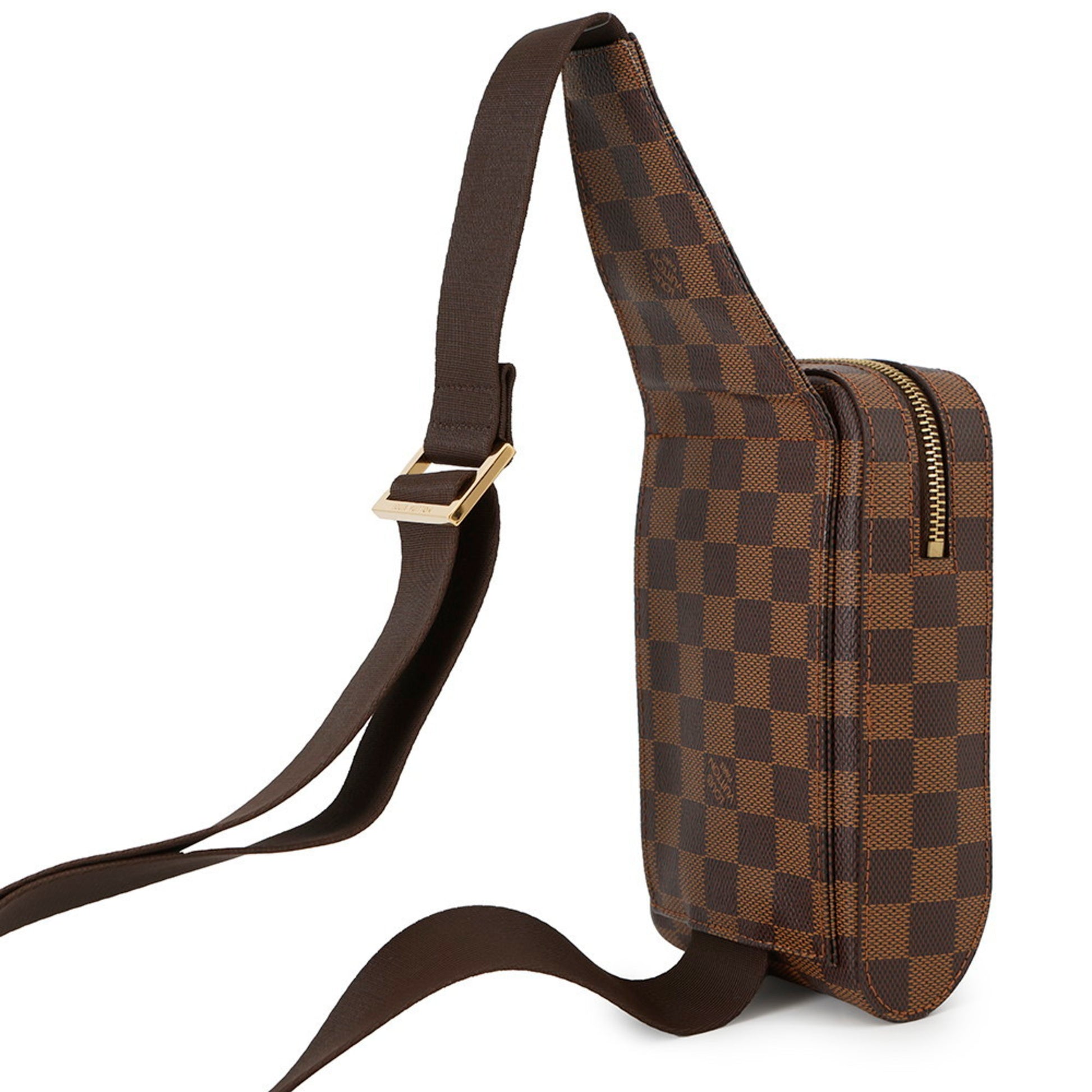Louis Vuitton Geronimo, Brown, Canvas, shoulder