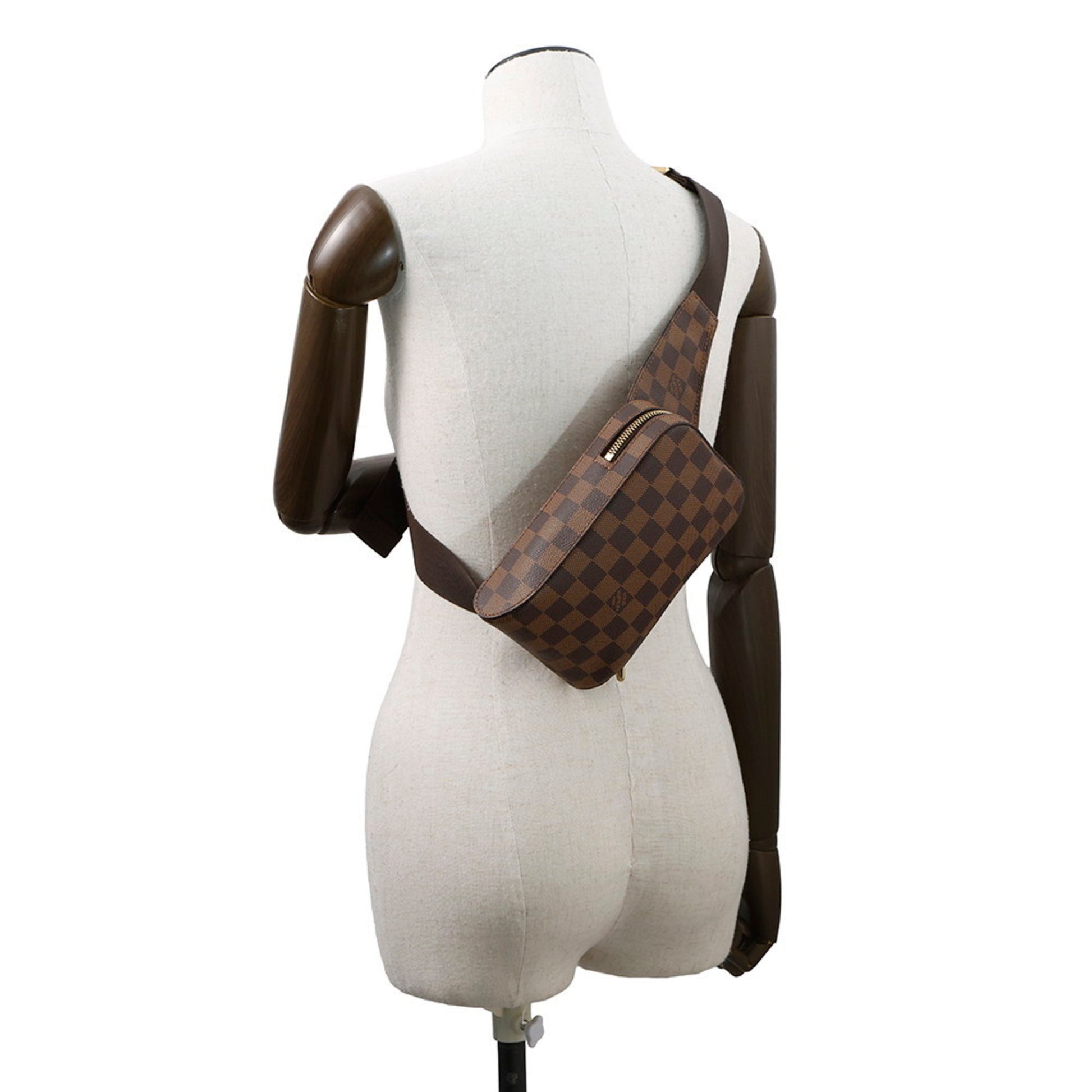 Louis Vuitton Geronimo, Brown, Canvas, shoulder