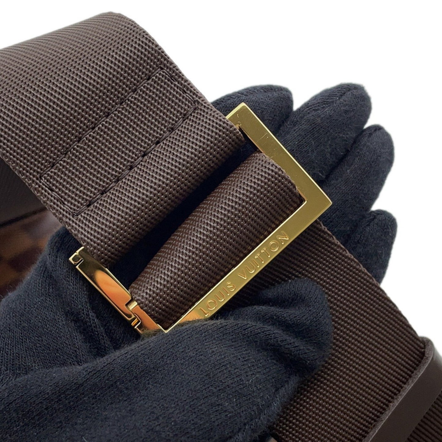 Louis Vuitton Geronimo, Brown, Canvas, shoulder