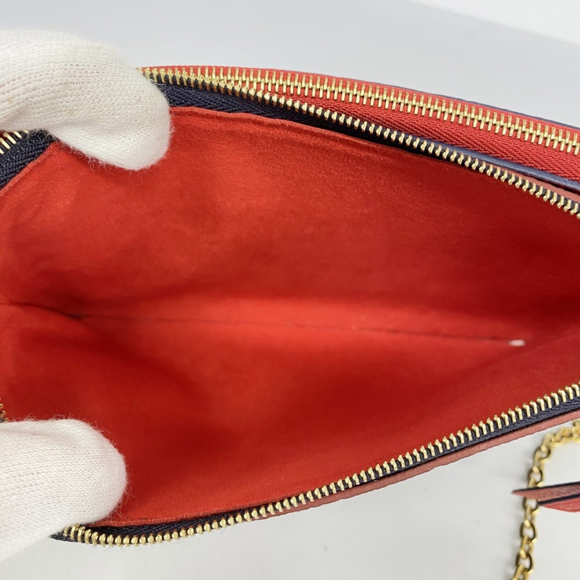 Louis Vuitton Double Zip, Red, Leather, shoulder