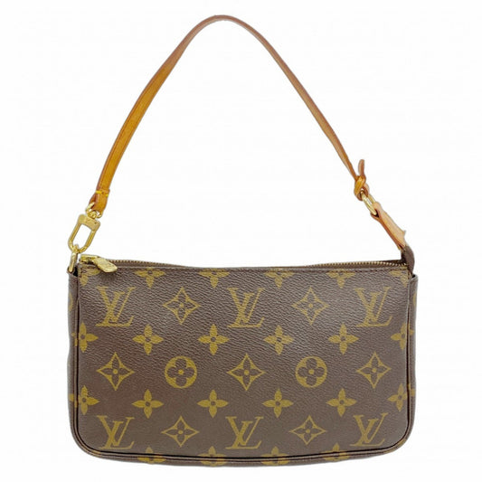 Louis Vuitton Pochette Accessoire, Brown, Canvas, clutch