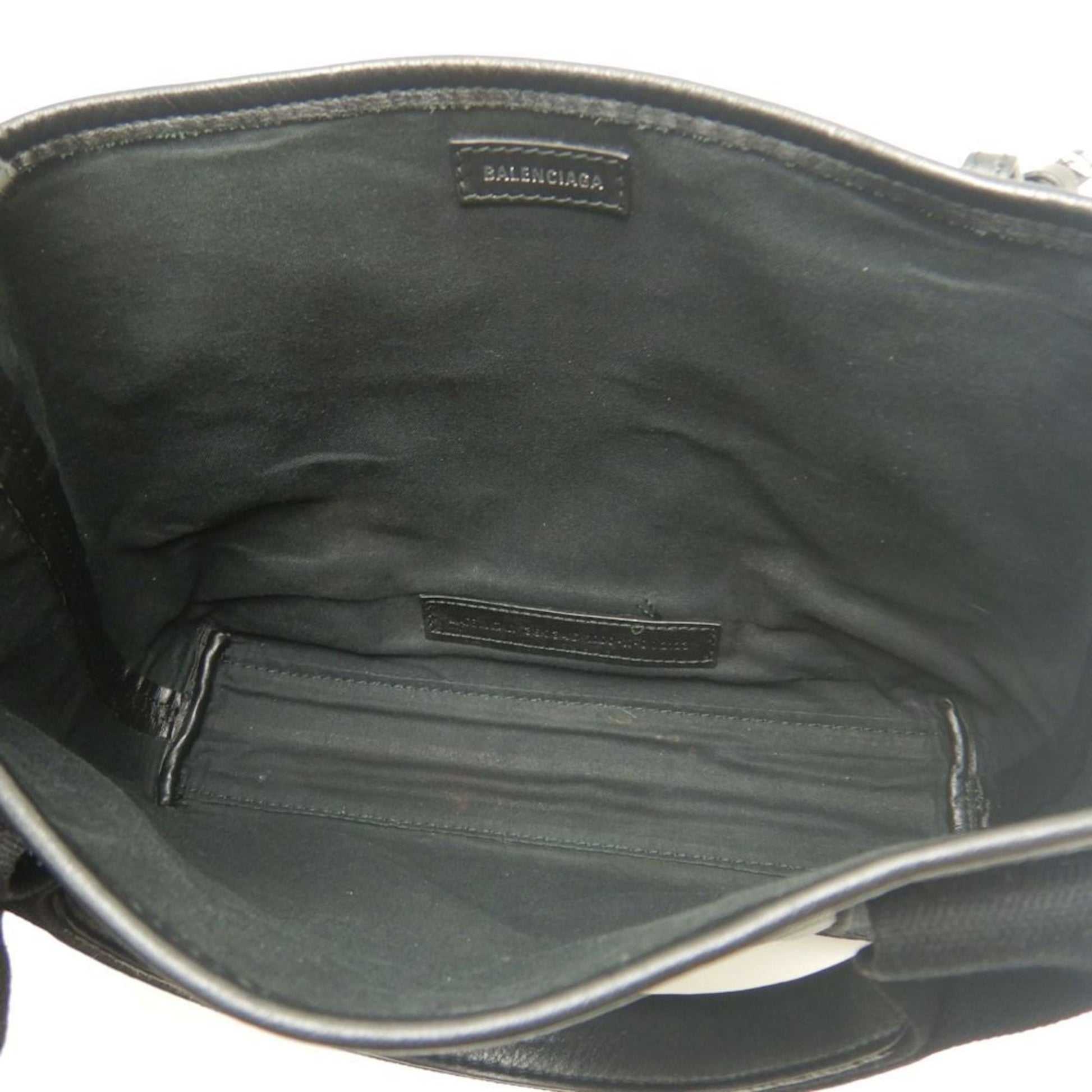 Balenciaga Navy Cabas, Black, "CANVAS, LEATHER", handbag