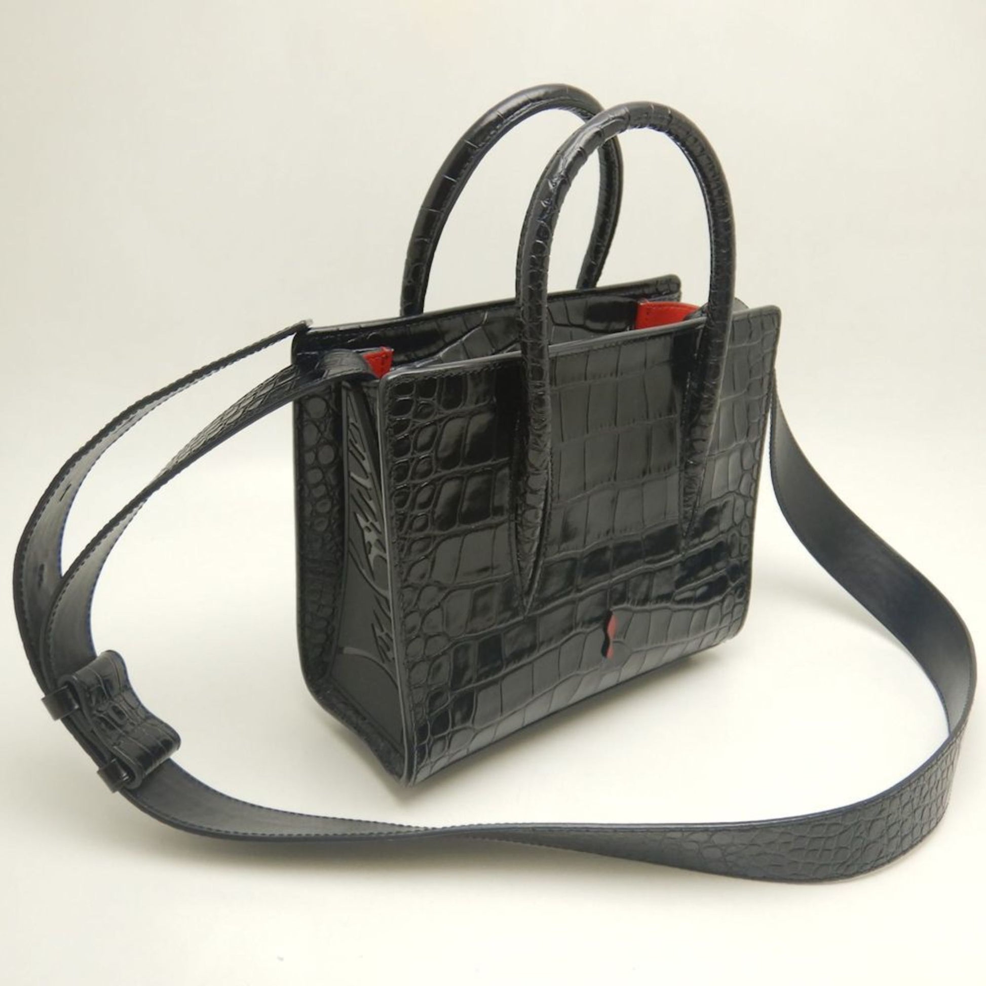 Christian Louboutin Paloma, Black, Leather, handbag