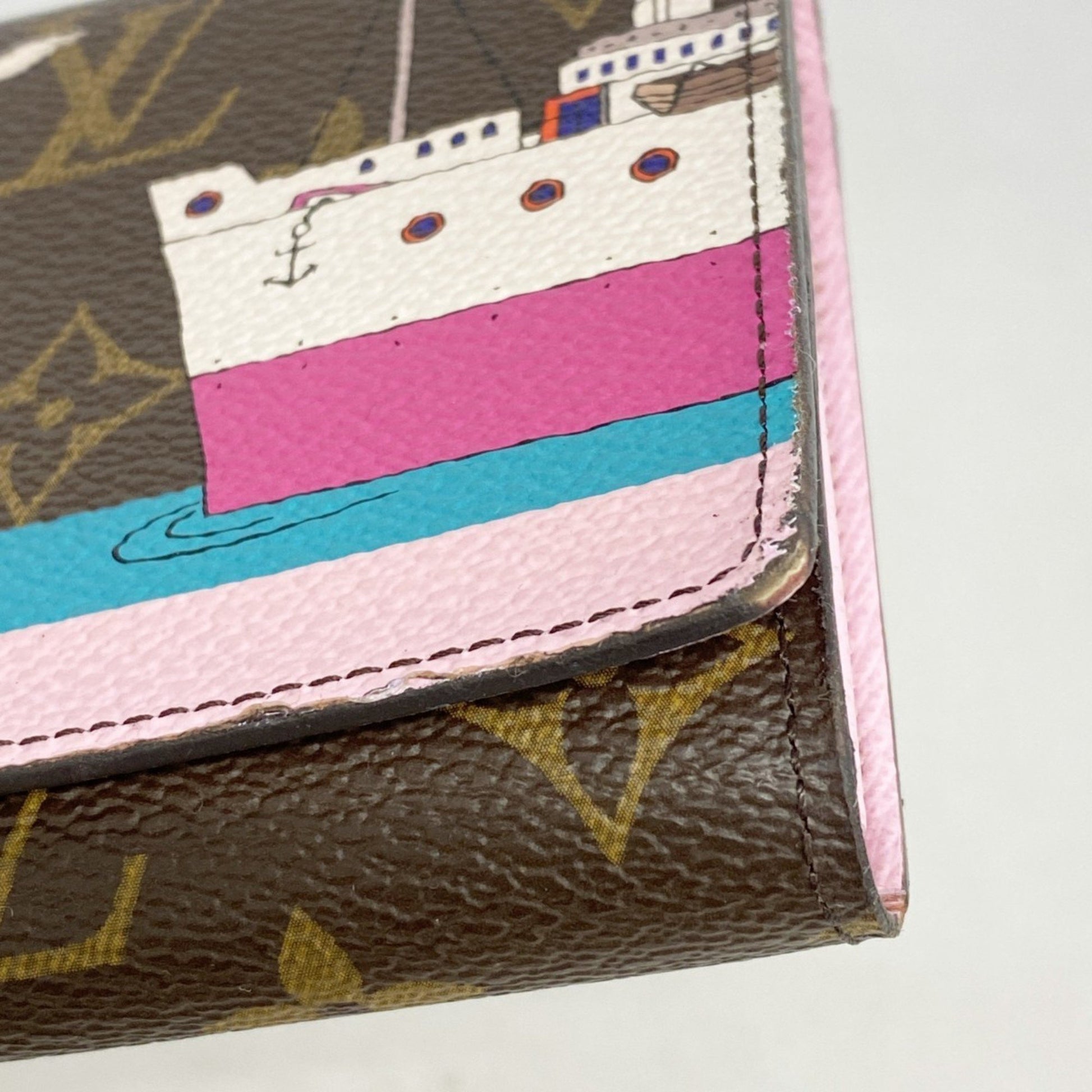 Louis Vuitton Sarah, Brown, Canvas, wallet