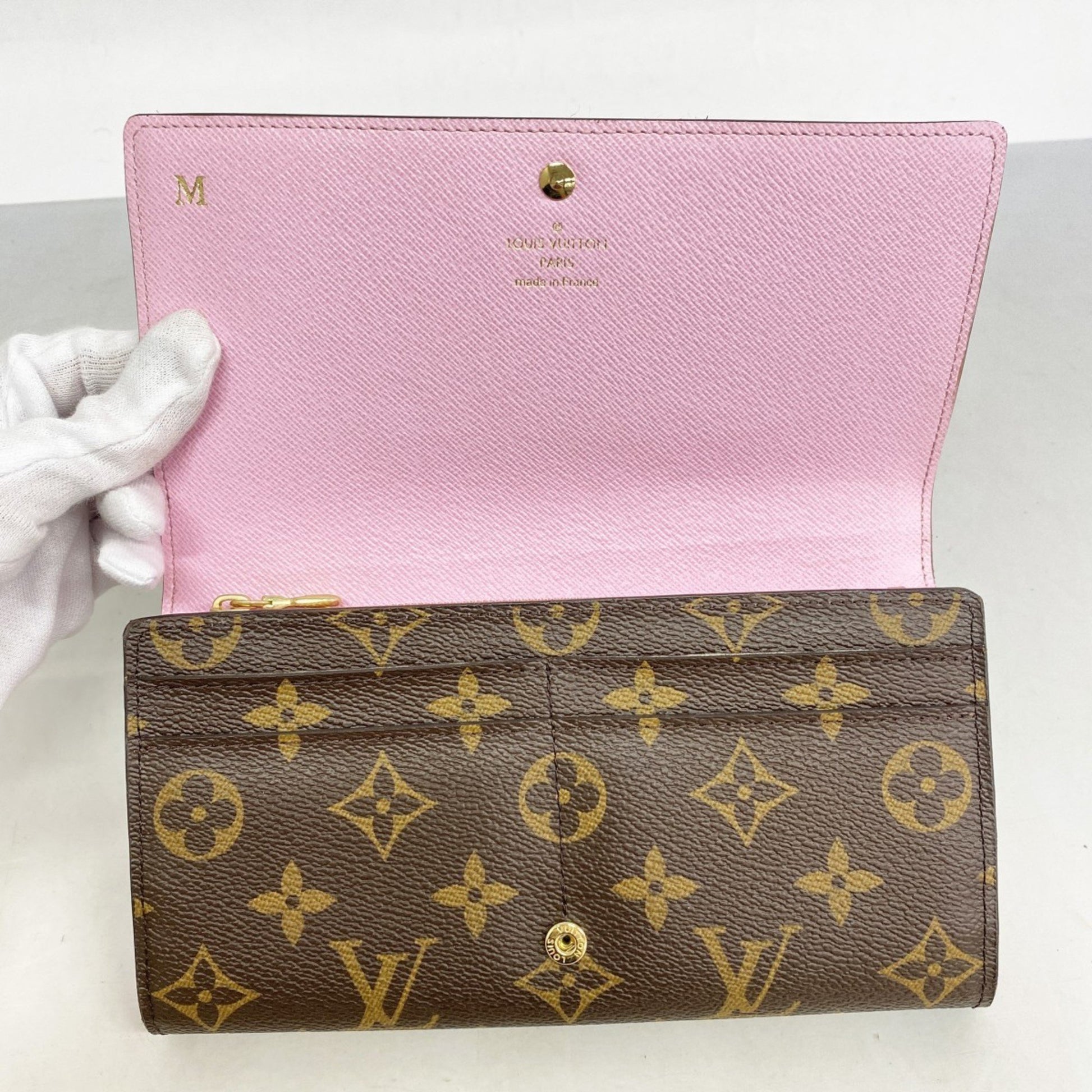 Louis Vuitton Sarah, Brown, Canvas, wallet