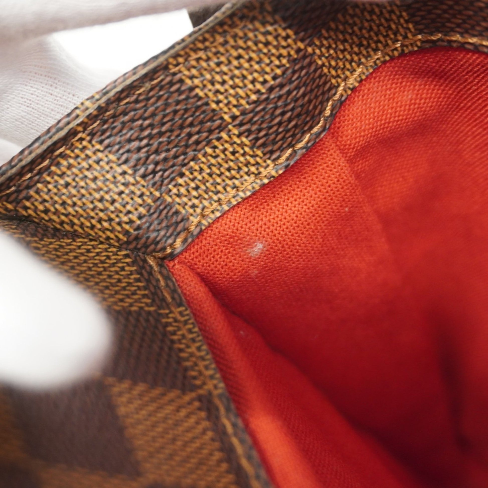 Louis Vuitton Belem MM, Brown, Canvas, shoulder