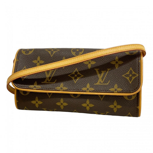 Louis Vuitton Pochette twin, Brown, Canvas, shoulder