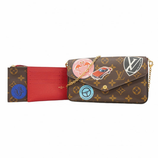 Louis Vuitton Felicie, Brown, Canvas, wallet