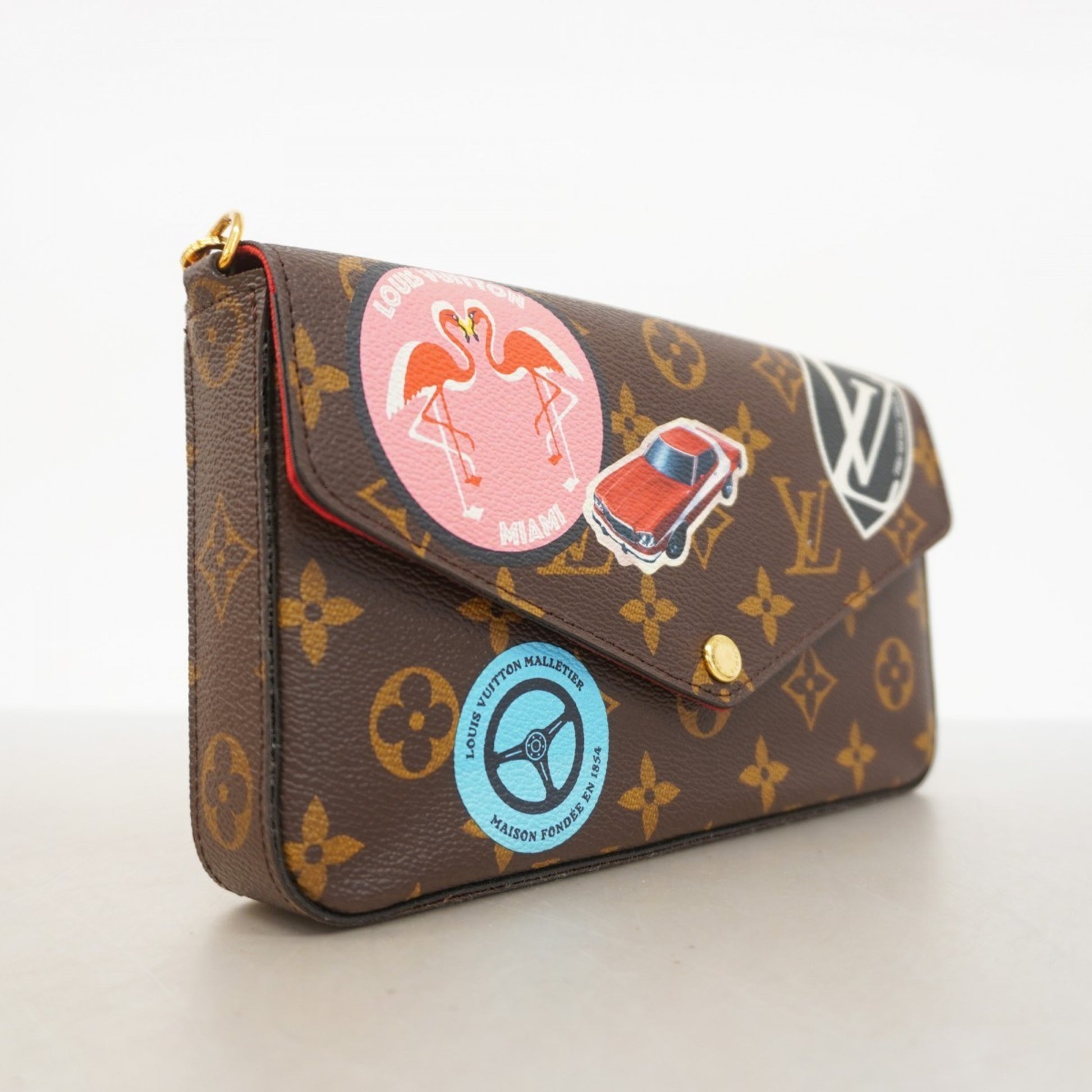 Louis Vuitton Felicie, Brown, Canvas, wallet