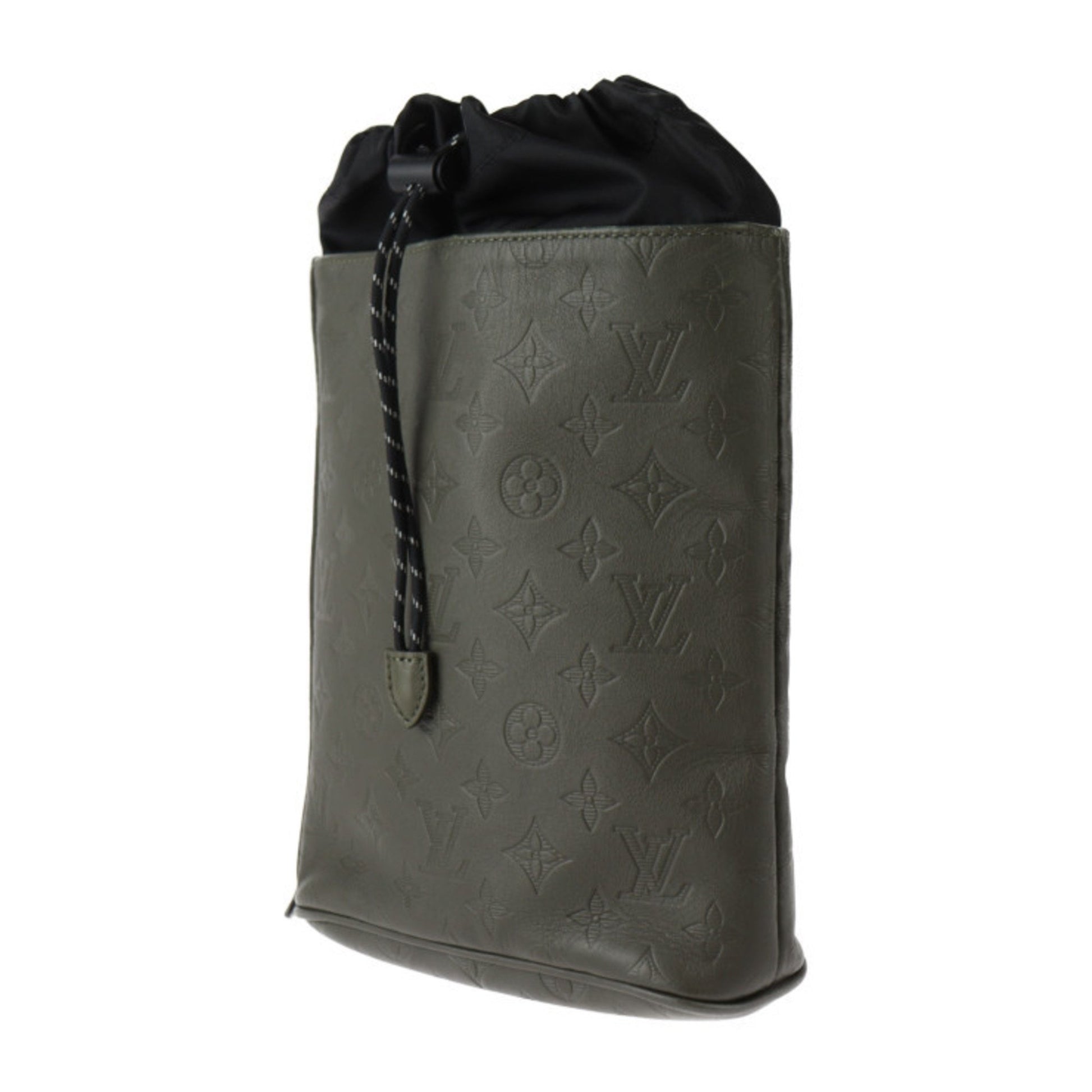 Louis Vuitton Shadow, Black, Leather, shoulder