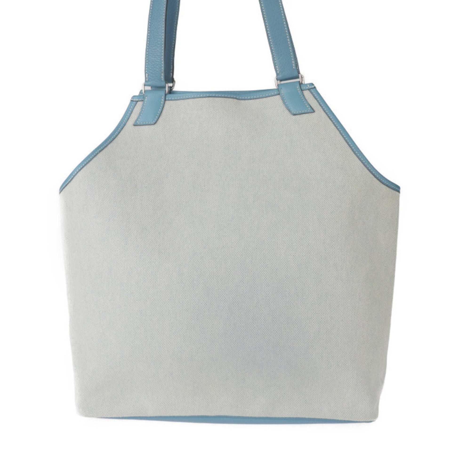 Hermès Jardinier, GRAY, "CANVAS, LEATHER", tote