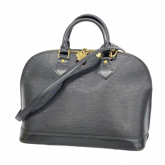 Louis Vuitton Alma, Black, Leather, handbag