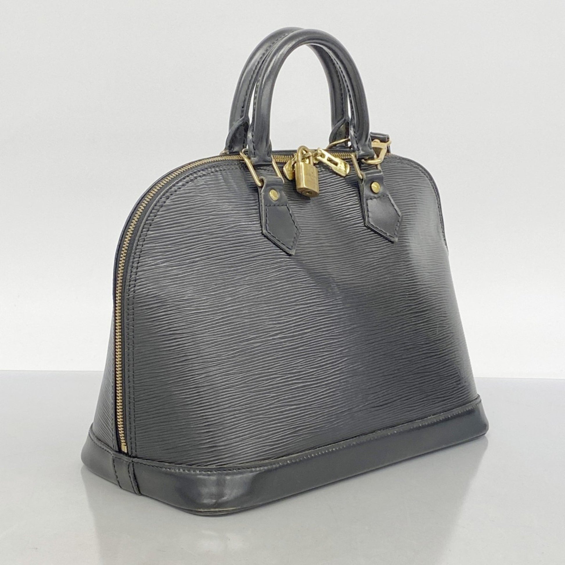 Louis Vuitton Alma, Black, Leather, handbag