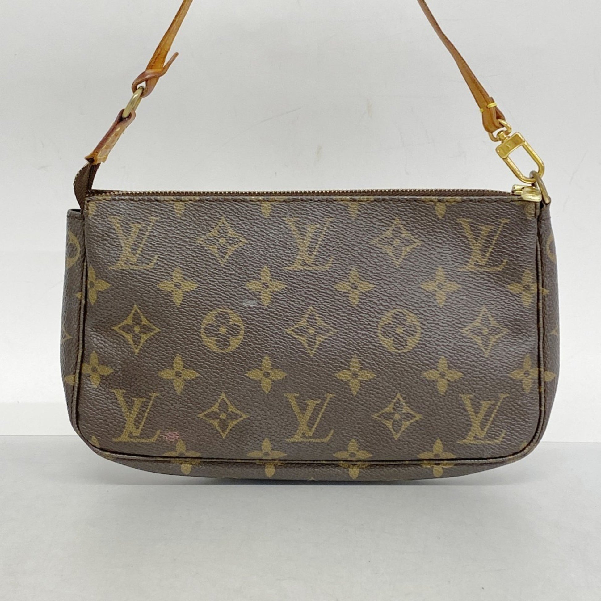 Louis Vuitton Pochette Accessoire, Brown, Canvas, clutch