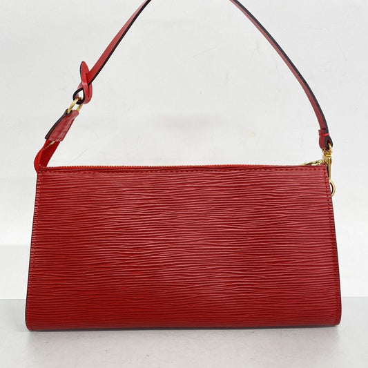 Louis Vuitton Pochette Accessoire, Red, Leather, clutch
