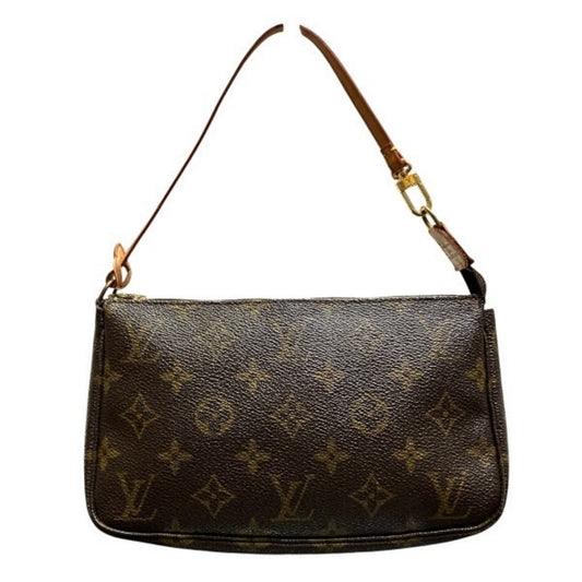 Louis Vuitton Pochette Accessoire, Brown, Canvas, clutch