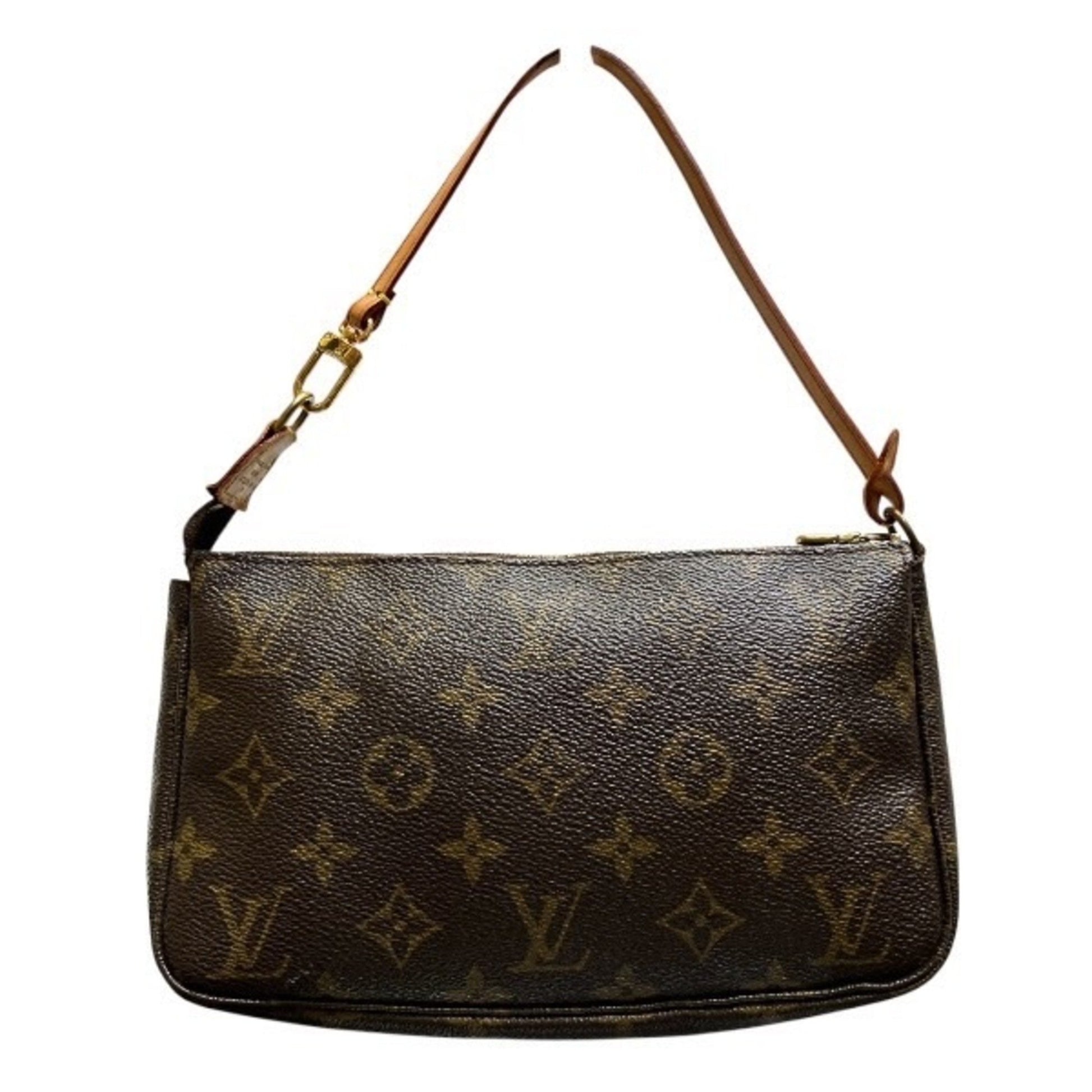 Louis Vuitton Pochette Accessoire, Brown, Canvas, clutch